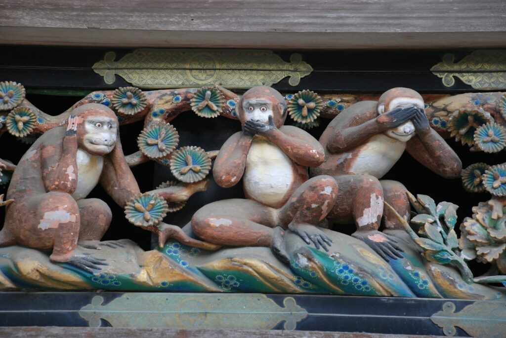 德川家康與日光 three wise monkey statue